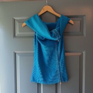 Cache Strapless Turquoise Dress with Embellishments